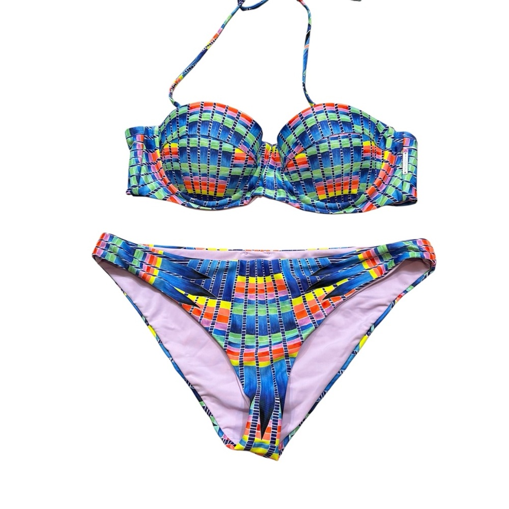 Mara‎ Hoffman Ladies Two Piece Multicolored Bikini Swim Set Size Medium
